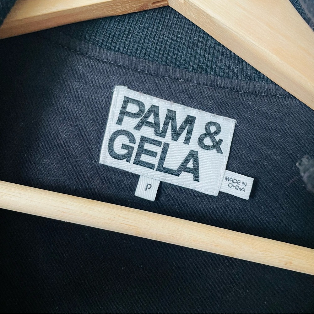 Pam & Gela SMALL leopard print stretch green and black velour tracksuit set - Picture 9 of 13
